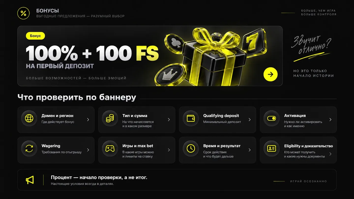Схема проверки условий бонусного баннера