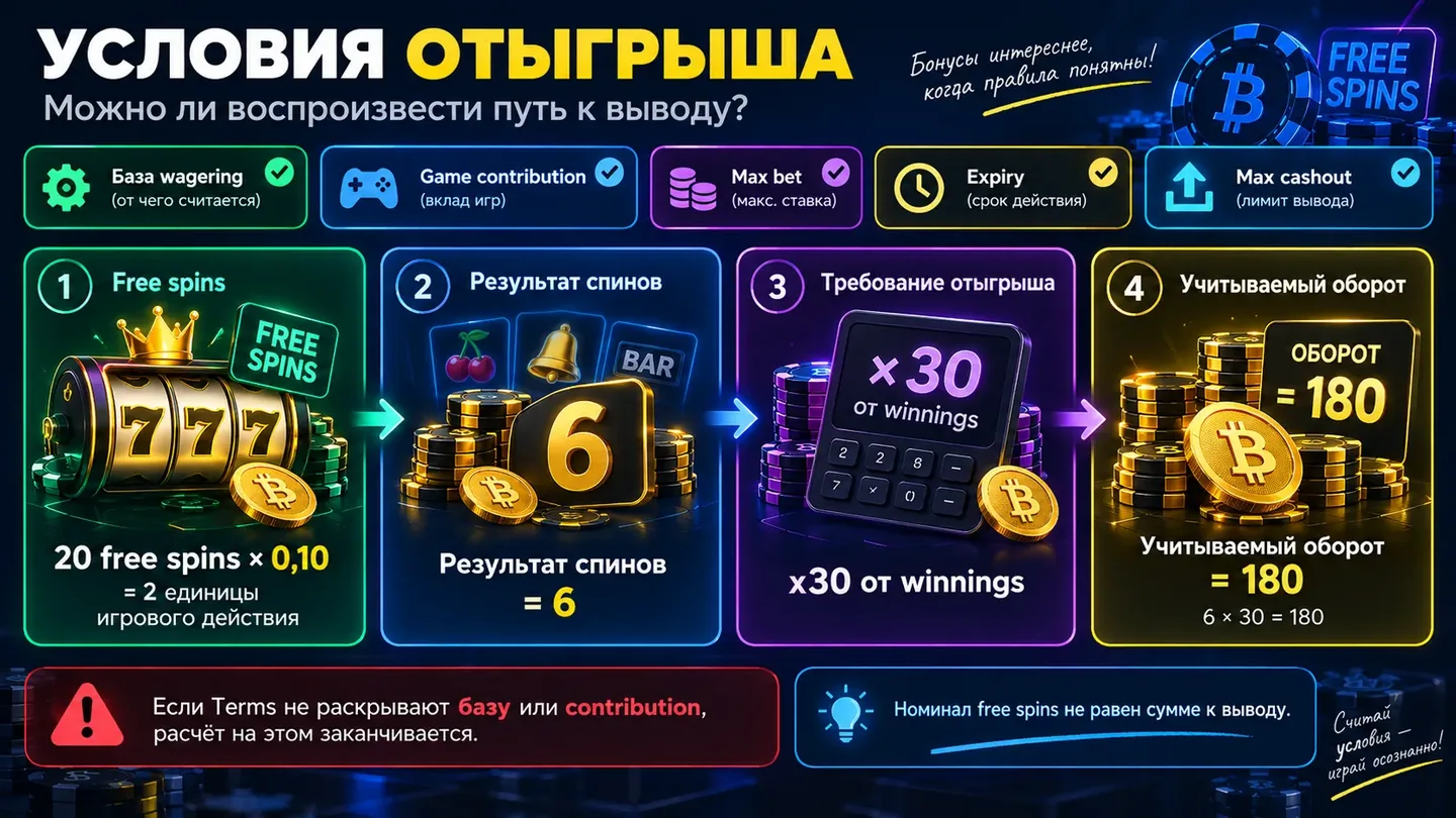 Почему номинал free spins не равен сумме к выводу